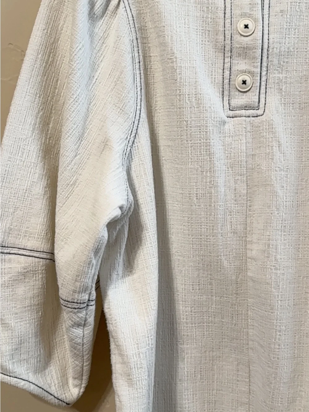 Anthropologie cream textured